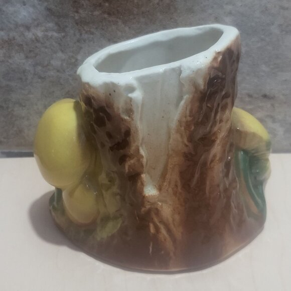 Vintage Ceramic Tree Stump Mushrooms Planter Vase - Picture 4 of 10